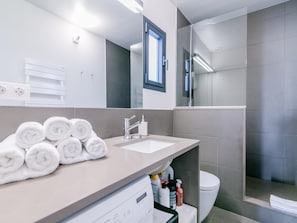 Hair dryer, towels