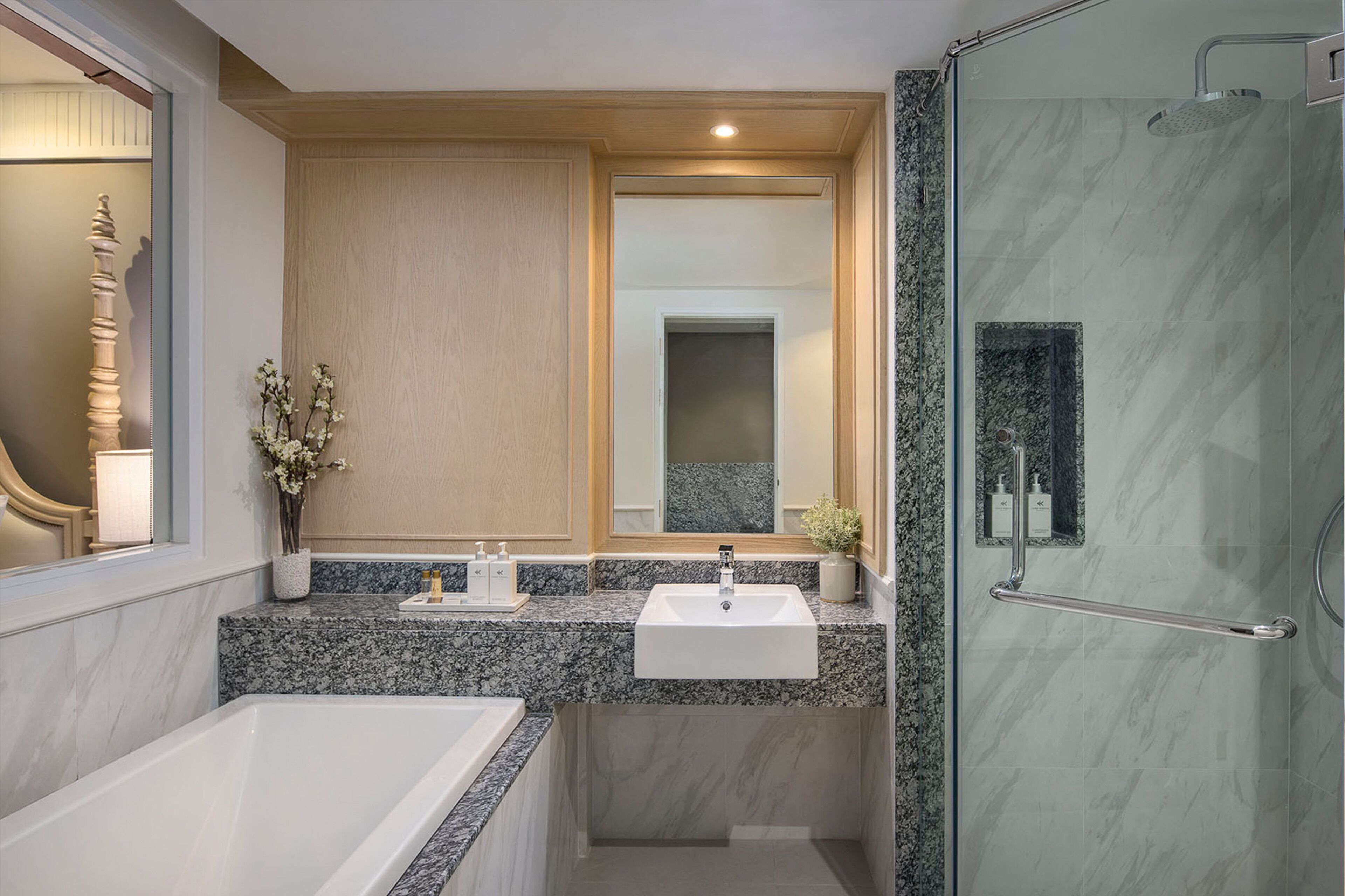 free toiletries, hair dryer, towels