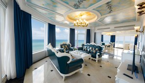President Suite Ocean View - 2 Bedrooms | Living area | 41-inch LCD TV with cable channels, TV