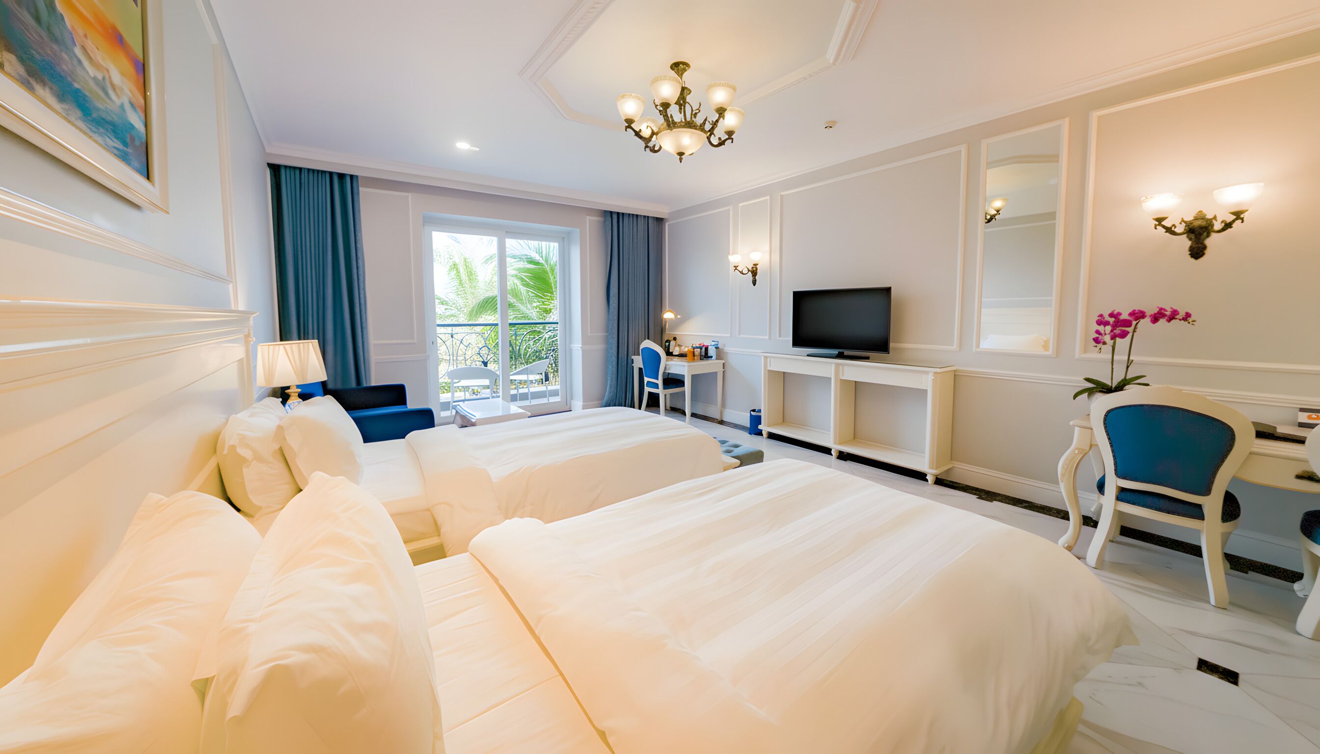 Premium Deluxe Twin Garden View | Minibar, in-room safe, desk, blackout drapes