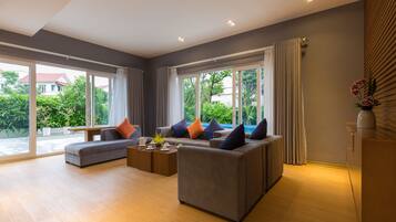Executive Pool Villa | Living room | 36-inch LCD TV with cable channels, TV