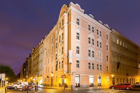 Front of property – evening/night. Hotel Caruso Old Town Prague