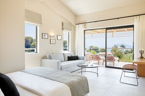 Junior Suite (Upper floor, Nest Villas & Suites) | Egyptian cotton sheets, premium bedding, down comforters, pillowtop beds - ELIVI Skiathos (Skiathos)