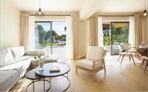Exclusive Villa, 4 Bedrooms, Sea Facing (Nest Villas & Suites) | Living area | Smart TV - ELIVI Skiathos (Skiathos)
