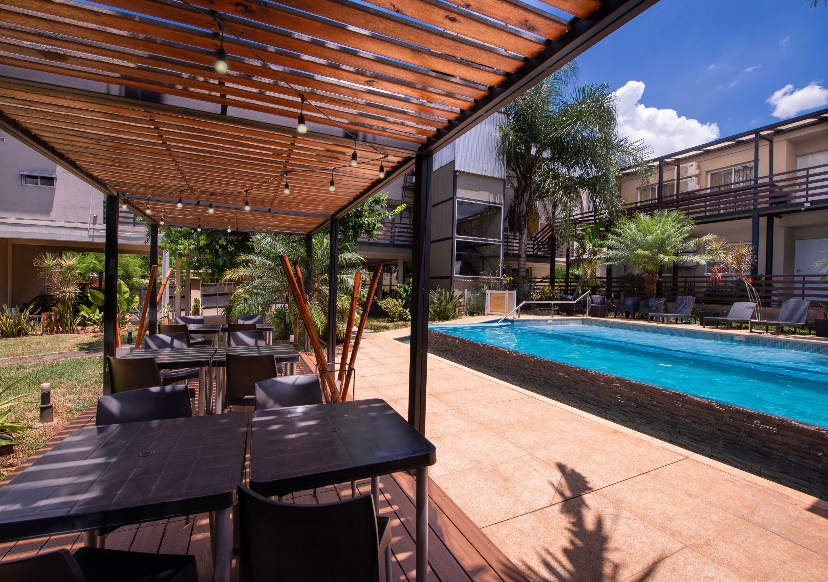 Outdoor pool, open 10 AM to 9:00 PM, sun loungers