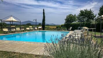 Piscine extérieure (ouverte en saison), parasols de plage