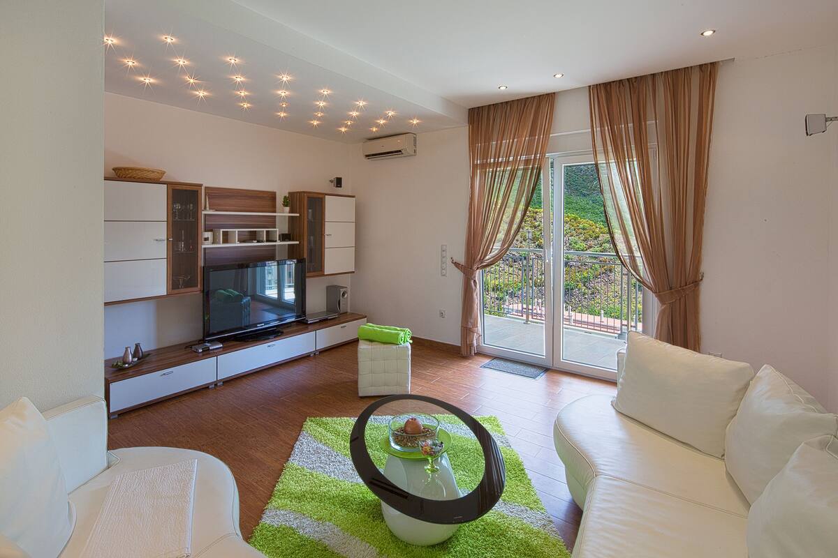 Appartement Standard, 3 chambres, terrasse, vue mer | Coin séjour