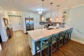 Fridge, microwave, oven