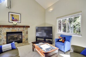 TV, fireplace, DVD player