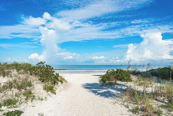 On the beach, beach towels