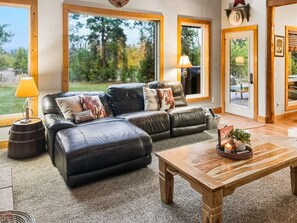 Smart TV, fireplace, video games, DVD player