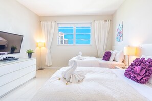 2 bedrooms, iron/ironing board, travel crib, free WiFi