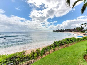 Beach - Steps from Surf! Modern Open Kitchen, Lanai to Lawn, WiFi–Kiahuna Plantation #2193 (KOLOA)