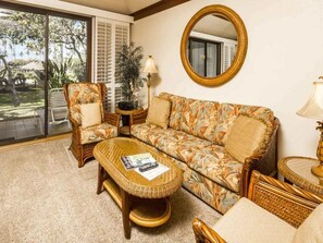 TV, DVD player - Comforts of Home+Lanai to Lawn, WiFi, Flat Screen, Kitchen–Kiahuna Plantation #2065 (KOLOA)