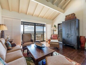 TV, DVD player - Chic Living Steps From Surf! Modern Kitchen, Ceiling Fans, Lanai, TV, WiFi–Kiahuna 2007 (KOLOA)