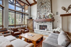 TV, fireplace, DVD player, stereo - Refined 5 BR Private Home with Private Hot Tub by RedAwning - Save 20% on 7+ Nights! (Vail)