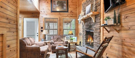 TV, fireplace, DVD player
