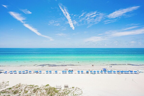 On the beach, beach towels