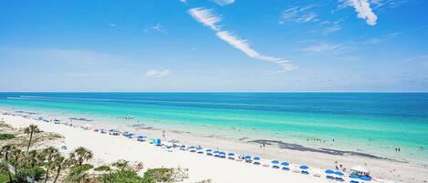 On the beach, beach towels