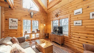 Älytelevisio, takka, DVD-soitin, tietokoneen näyttö