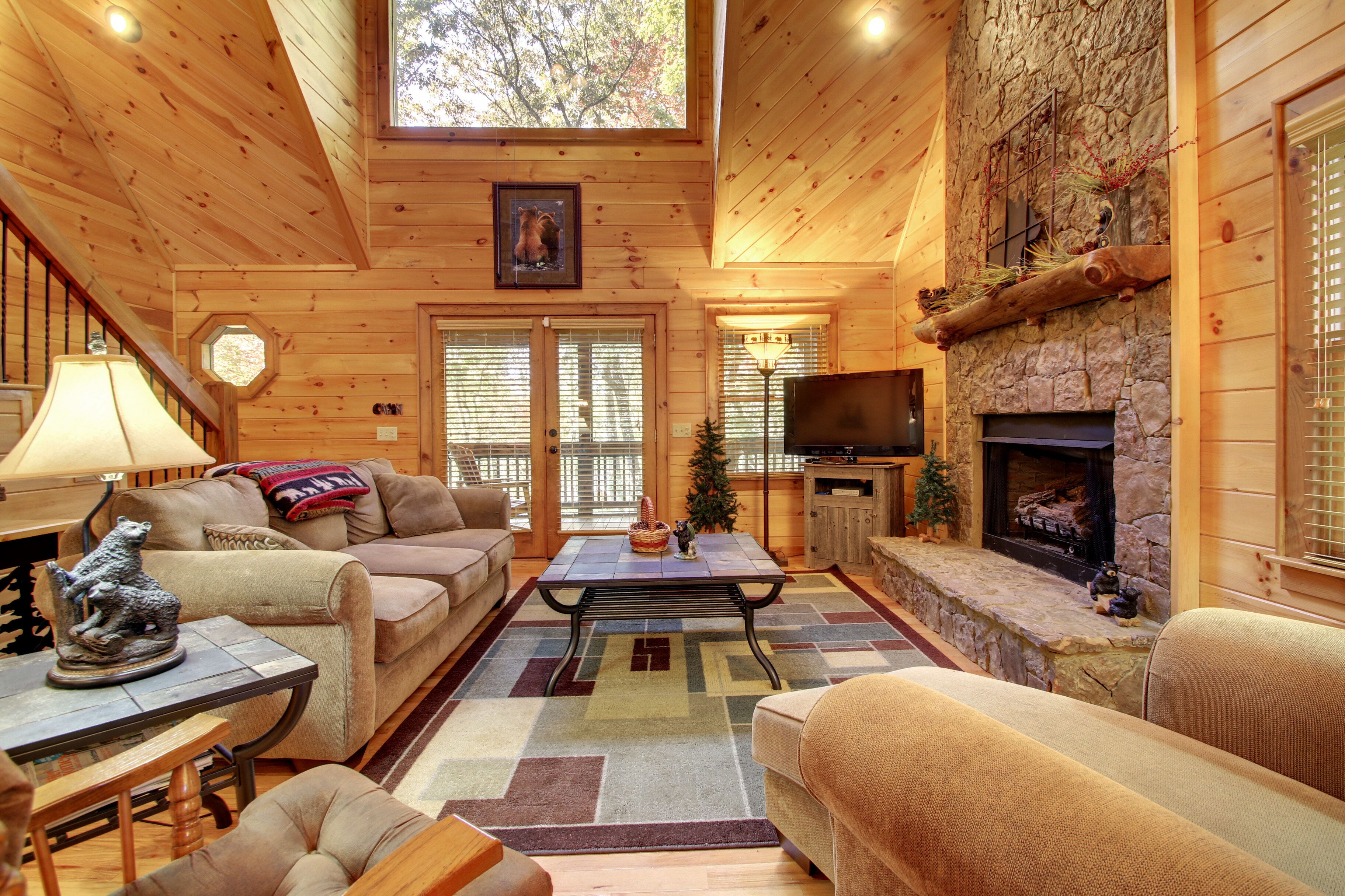 TV, fireplace, video game console, DVD player