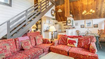 Télévision, cheminée, lecteur de DVD