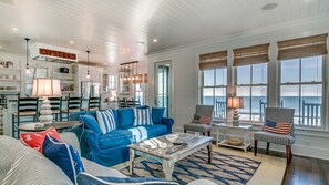 Flat-screen TV, fireplace - Incredible Oceanfront Retreat in Pawleys Island with Private Dock on Creek (Pawleys Island)