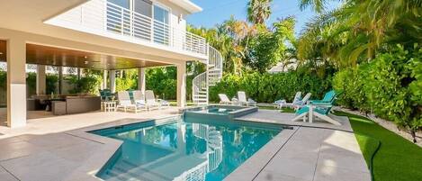 Una piscina riscaldata