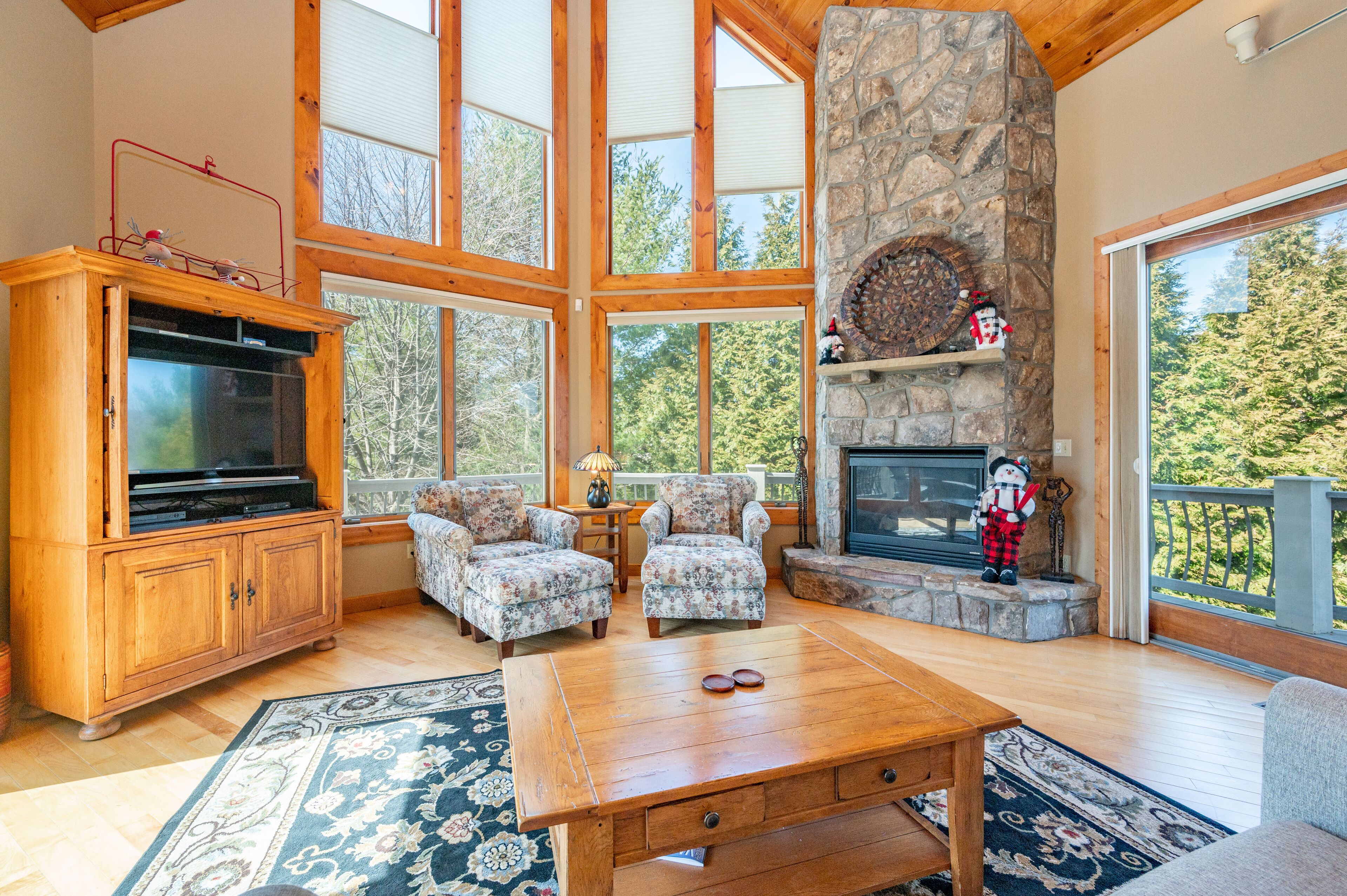 Smart TV, fireplace, DVD player, ping pong