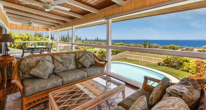 Panoramic Ocean Views • Private Pool + Spa • 4BR Kona Retreat Sleeps 10