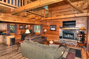 TV, fireplace, DVD player