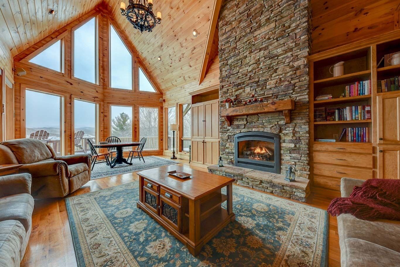 Smart TV, fireplace, Hulu, foosball