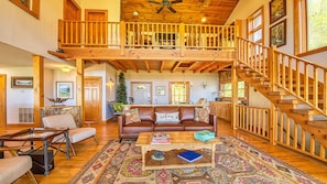 Smart TV, fireplace, DVD player, books