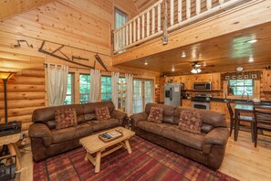 Smart TV, fireplace, table football