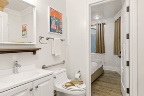 Hair dryer, towels