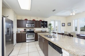 Fridge, microwave, stovetop, dishwasher