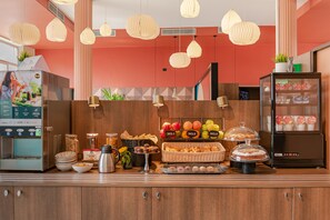 Daily self-serve breakfast (EUR 9.50 per person)