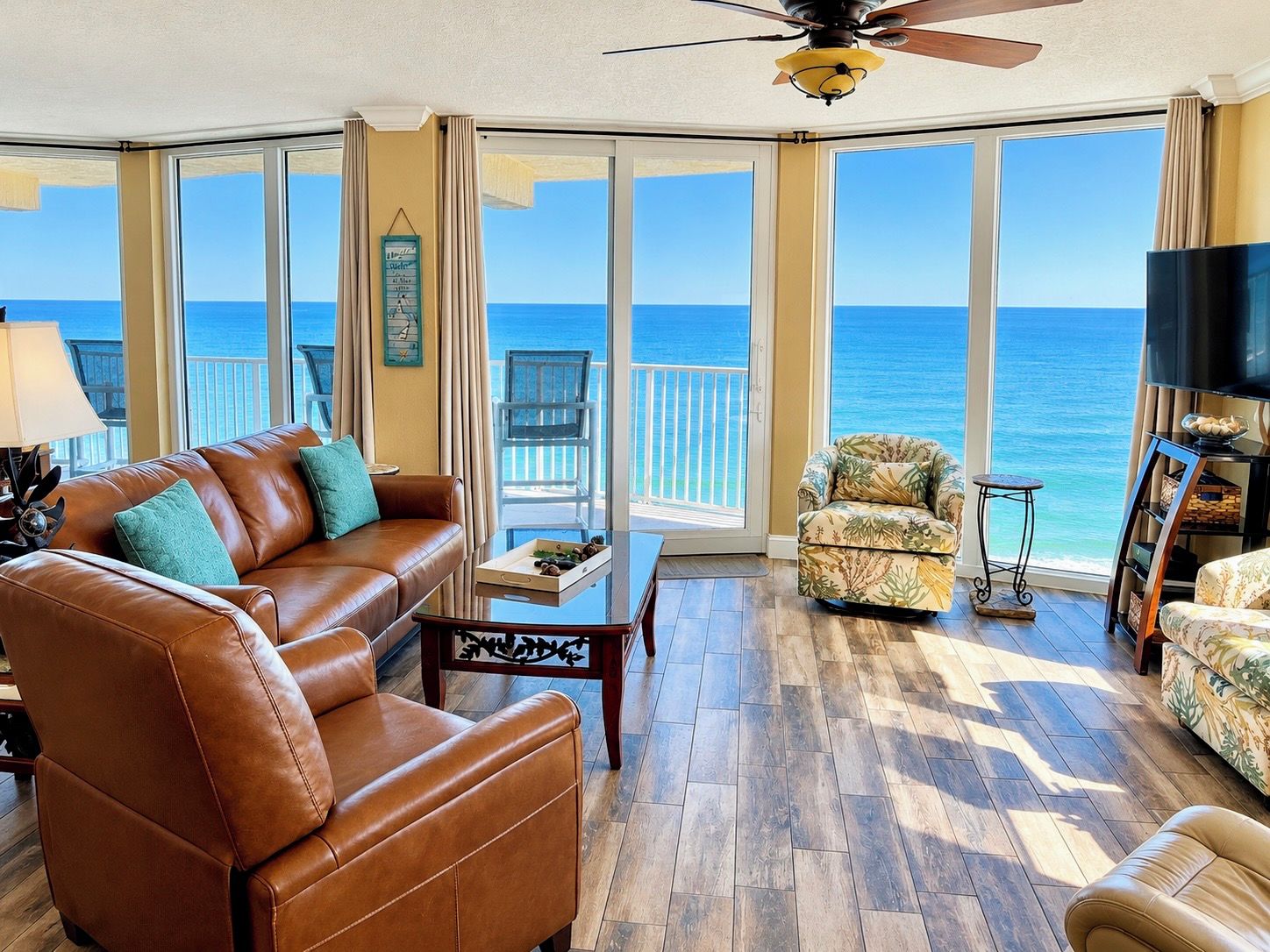 Living area with new floor to ceiling windows - spectacular views!