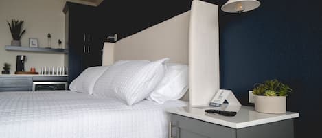 Blackout drapes, iron/ironing board, free cribs/infant beds