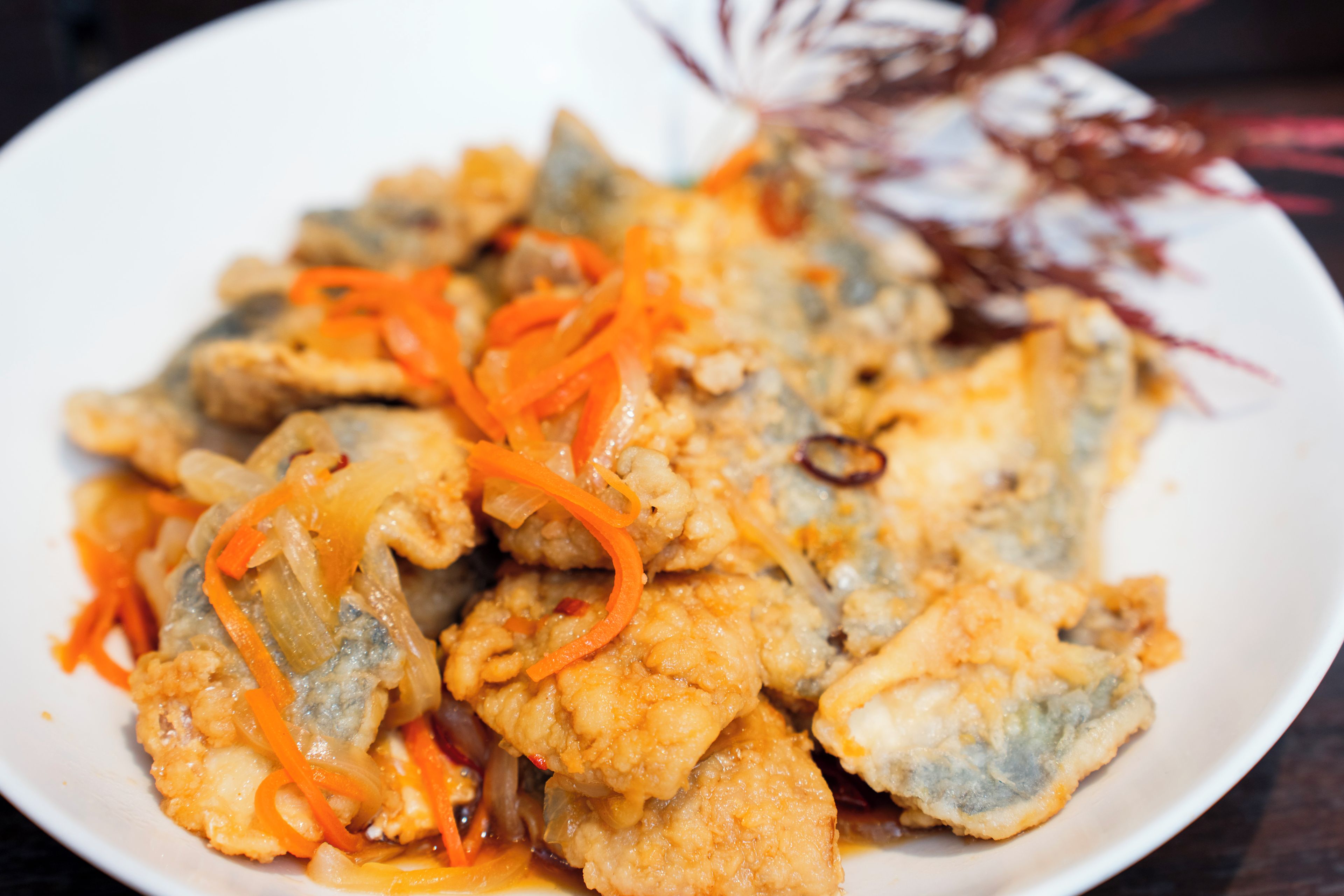 A plate of food with various ingredients.