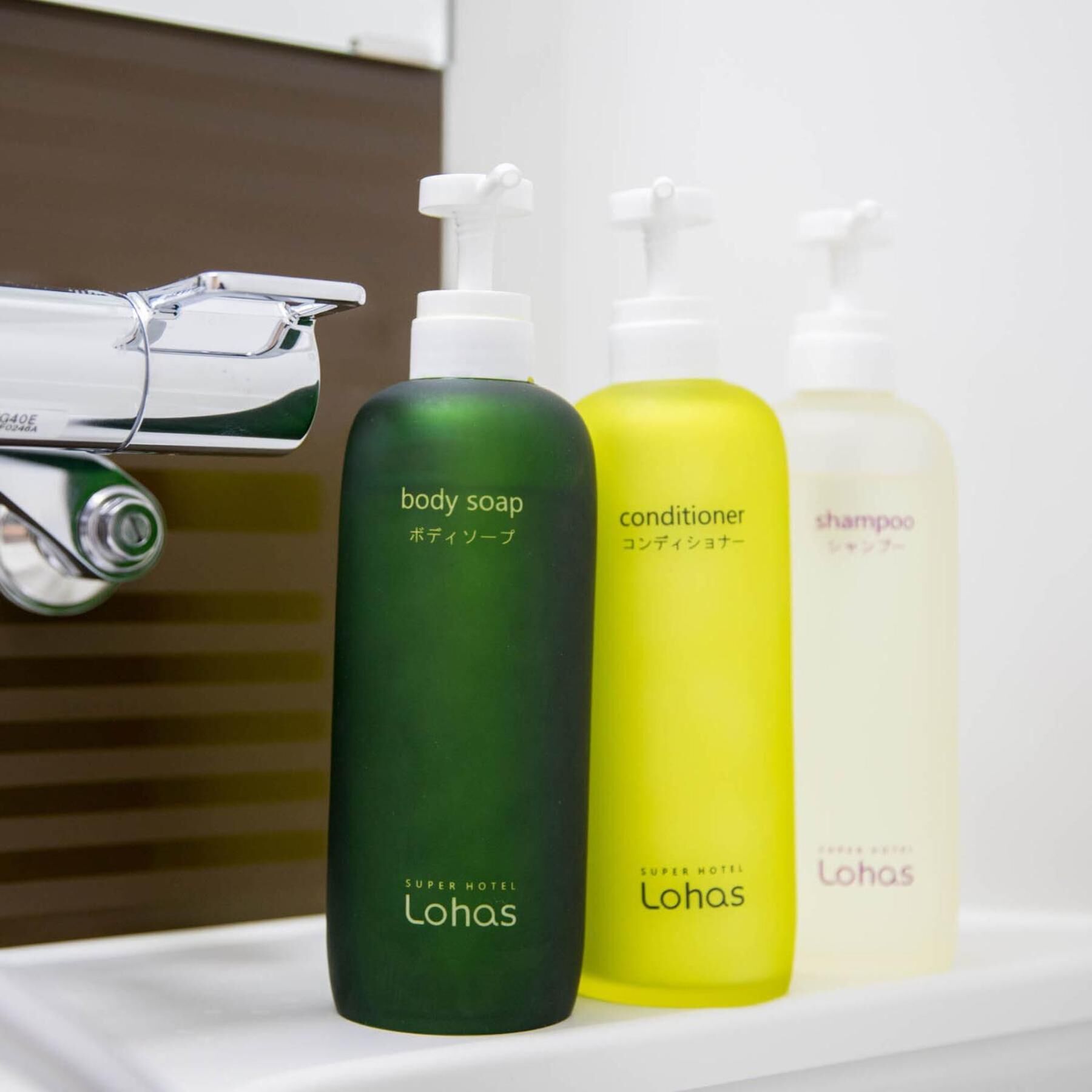 combined shower/bathtub, free toiletries, hair dryer, slippers