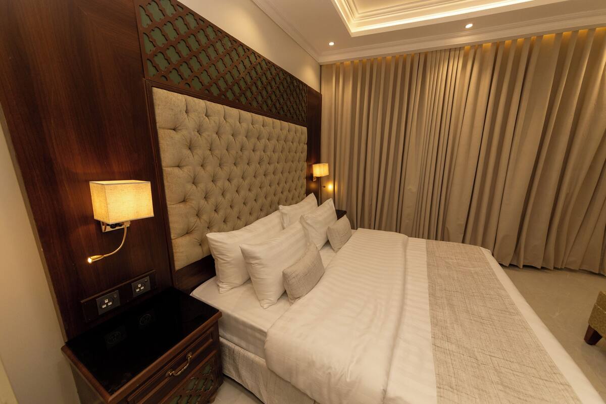 1 makuuhuone, egyptinpuuvillaiset lakanat, ylelliset vuodevaatteet