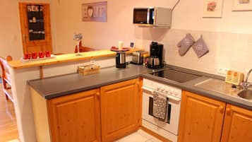 Apartment | Private kitchen | Fridge, microwave, oven, stovetop