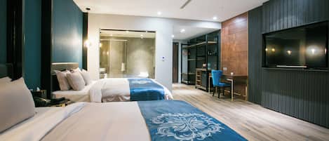 Down duvets, minibar, desk, blackout curtains