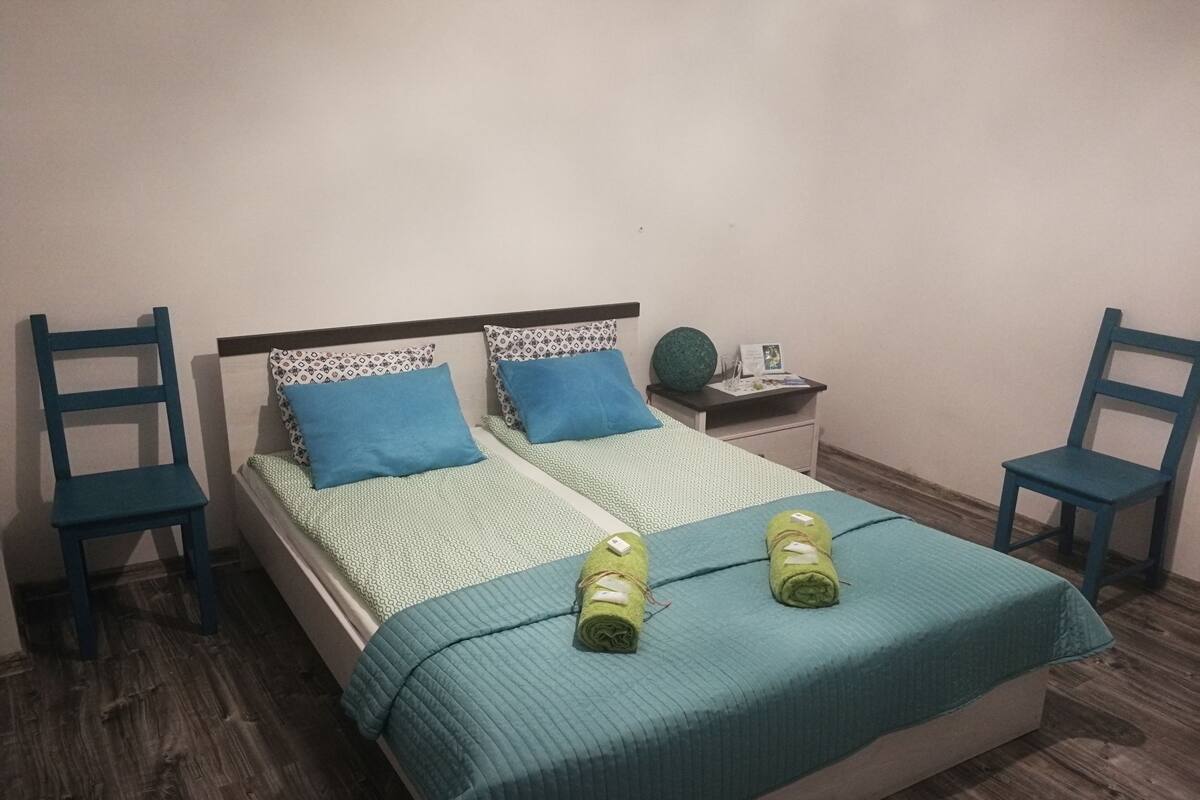Individually decorated, iron/ironing board, bed sheets