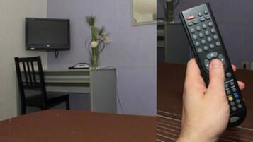 Desk, free WiFi, bed sheets