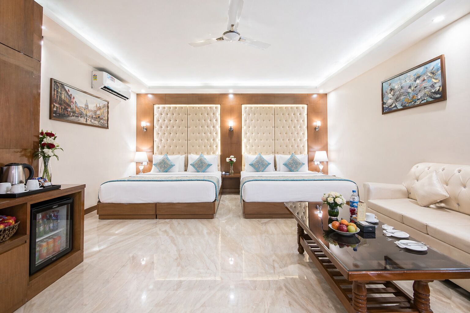 Memory-foam beds, individually furnished, desk, laptop workspace