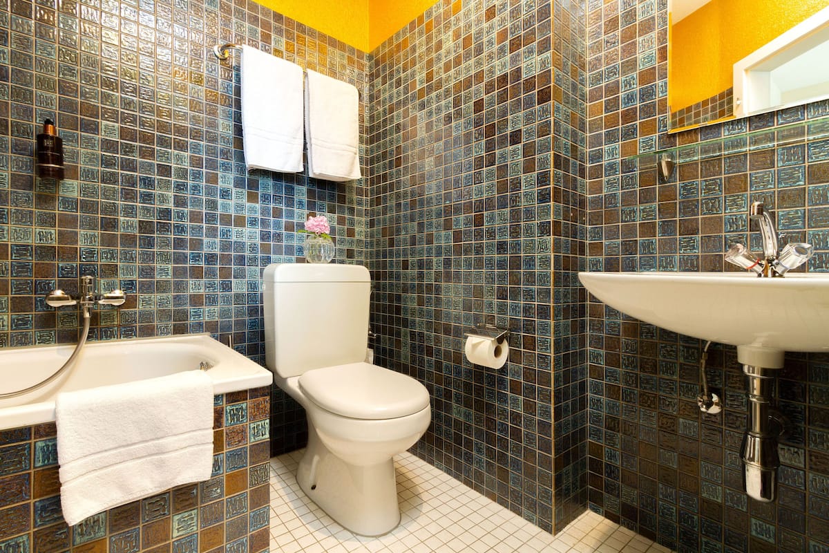 double room, 1 queen bed, lake view | bathroom | free toiletries, hair dryer, towels