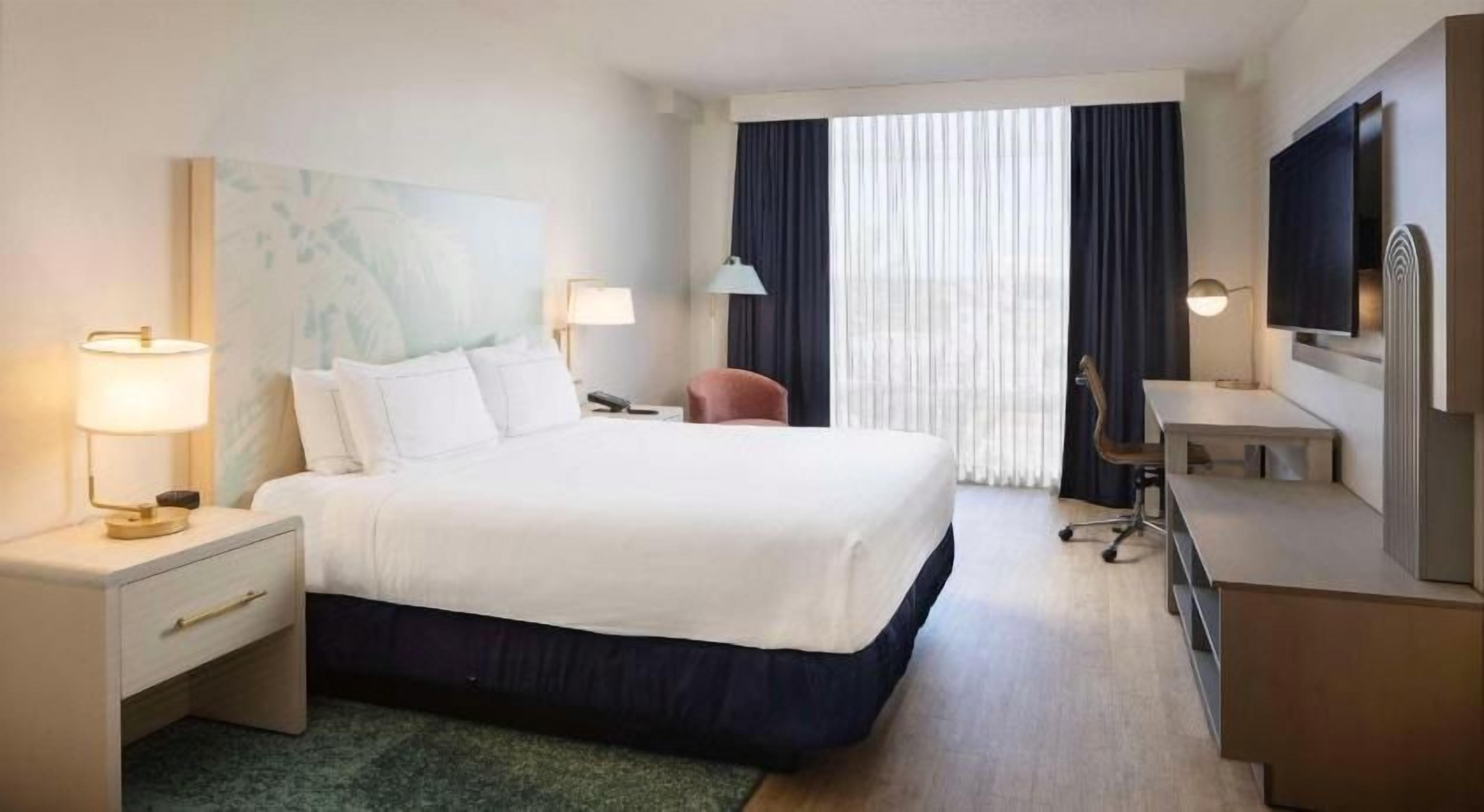 In-room safe, desk, laptop workspace, blackout curtains