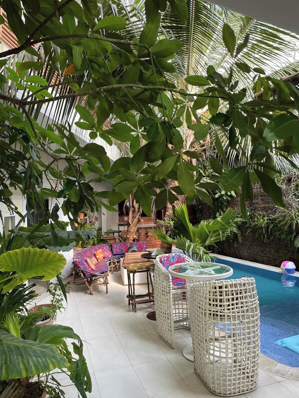 42-inch flat-screen TV with satellite channels, TV